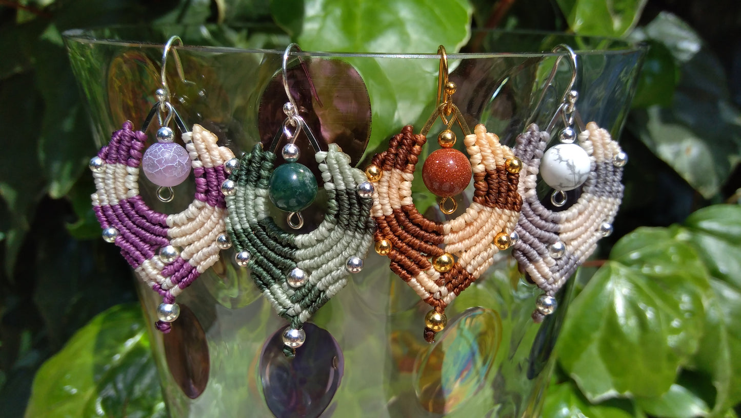 boucles d'oreilles Perles des 4 couleurs